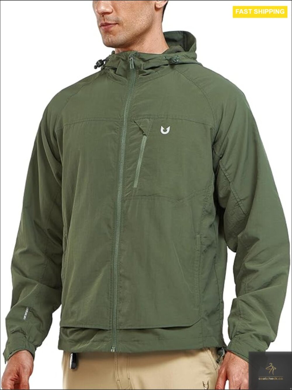 Lightweight Hooded Windbreaker Jacket Water Resistant Hiking Outdoor Casual
